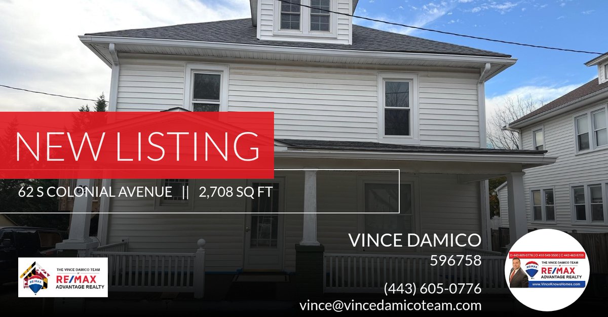 vincedamicoteam's tweet photo. 📍 New Listing 📍 Take a look at this fantastic new property that just hit the market located at 62 S Colonial Avenue in Westminster. Reach out here or at (443) 605-0776 for more information

The Vince Damico Team
RE/MAX Advantage ... https://t.co/rrVVxuQodH https://t.co/x7laOlBKop