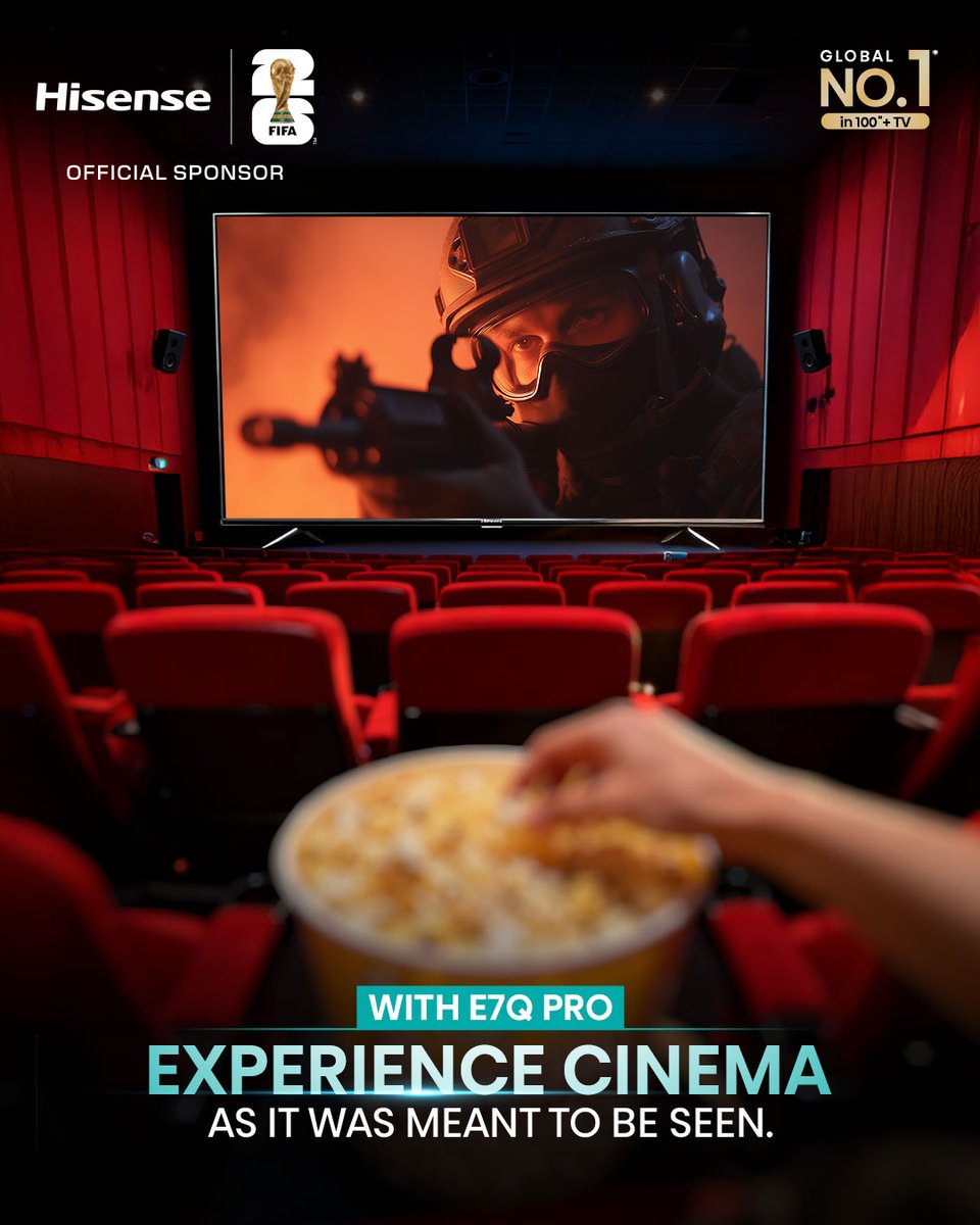Hisense_IND's tweet photo. 🎥 Immerse yourself in the true essence of filmmaking.

With #FilmmakerMode on the #HisenseE7QPro, witness movies as directors envisioned them unfiltered and unaltered.

Ready to experience cinema the way it was meant to be?

#TrueToTheDirector #TrueCinema #HisenseImmersive https://t.co/ZGXXnbVUJ5