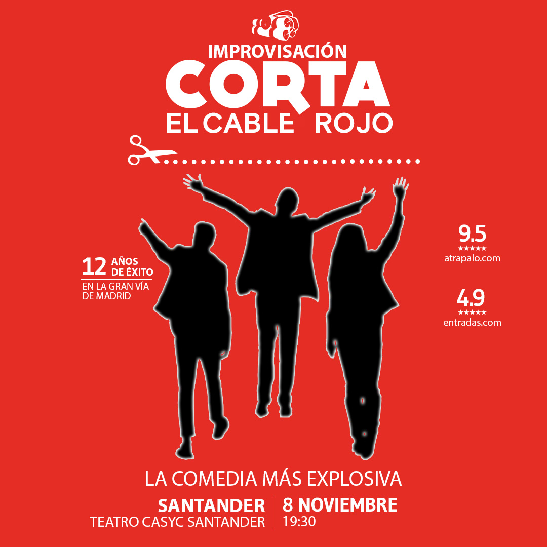 "Corta el Cable Rojo" es una #comedia excepcional que se ha ganado el corazón del público con su ingenio, humor contagioso y números cómicos espectaculares. Mañana sábado 8 de noviembre, a las 19:30 h., en #casyc. Últimas entradas a la venta a partir de esta medianoche
