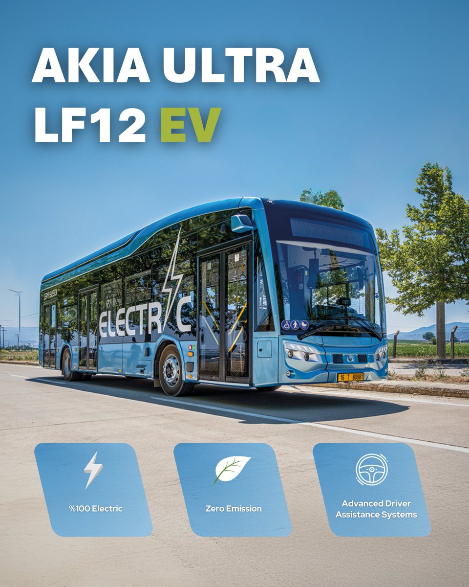 ulasimas_tr's tweet image. #AKIA #UltraLF12EV #ElectricBus #SustainableMobility #ZeroEmissions 🌱🔋