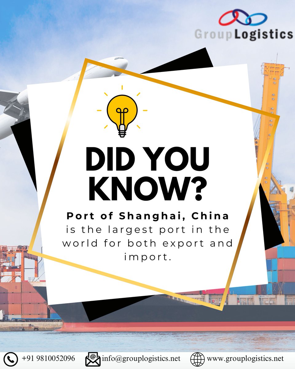 Logistics_58's tweet image. The Port of Shanghai leads the world in trade volumes.

As we ensure your shipments move across global hubs with speed, accuracy, and complete support.

#GroupLogistics  #FreightForwarding #LogisticsServices #CargoHandling #SupplyChainEfficiency #InternationalShipping