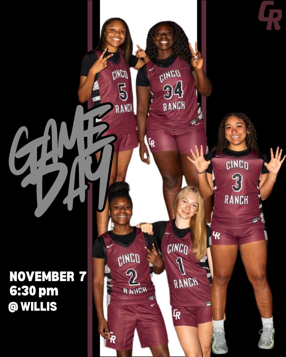 You know what day it is…GAME DAY!!!🔥 

🆚 Willis
⏰ JV/FR @ 5:00pm, V @ 6:30pm
📍 Willis HS

GO COUGS
♥️🏀🐾

#EarnEverything #100for100 #ladycougars #gocougs #gameday #cincoranch 
<a href="/CincoAthletics/">CRHS Athletic Booster Club</a> <a href="/ChrisDudley40/">Coach Dudley</a> <a href="/kaye1332/">Dr. Kaye Williams</a>
