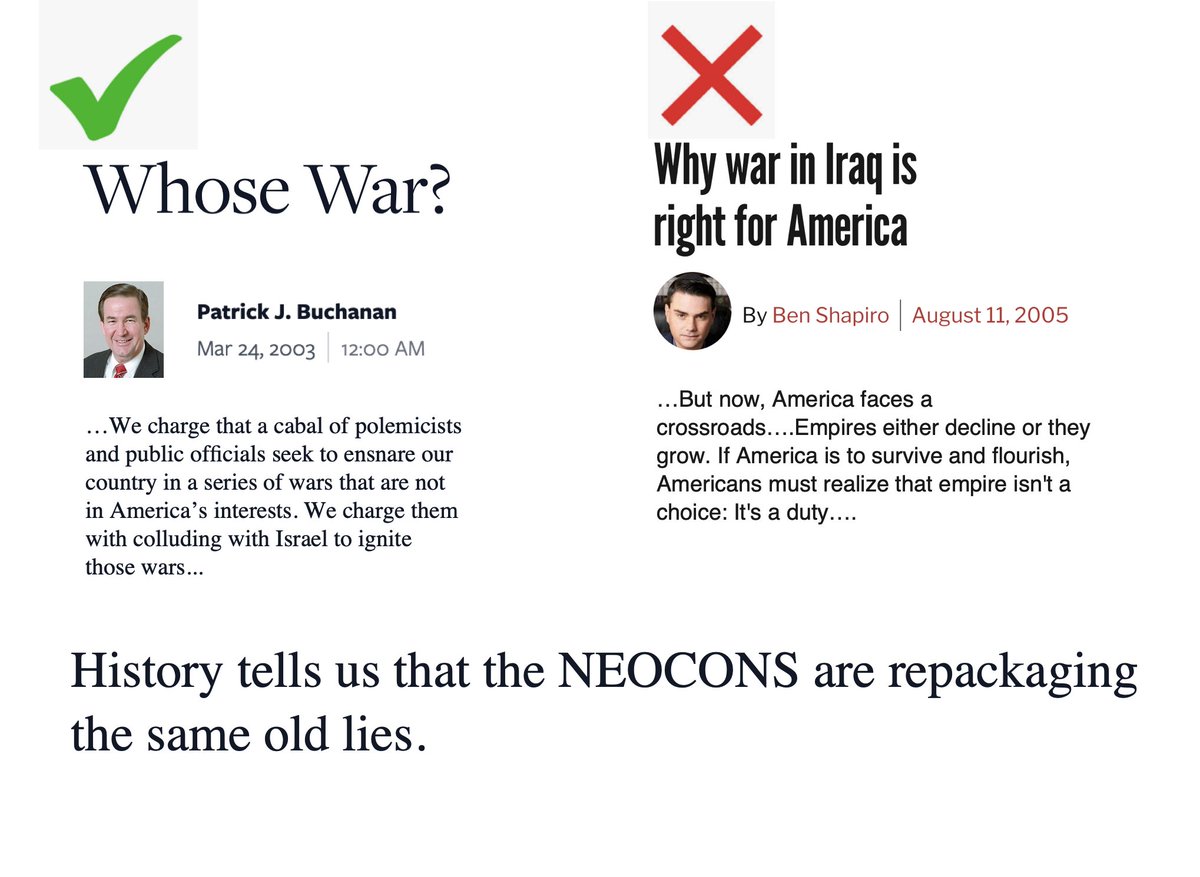 Pat Buchanan was right. Ben Shapiro is wrong on so many levels.