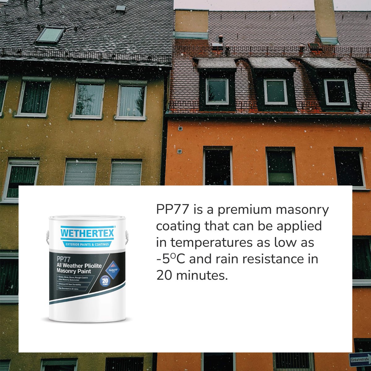 MakerCoatingUK's tweet photo. Don't let the weather put work on hold. With Wethertex PP77 Pliolite Masonry Paint you can keep painting whatever the weather.

Now available in store, over the phone, or from our online shop at https://t.co/taPoidsgvV 

#WinterPaint #MasonryPaint #Wethertex #Pliolite https://t.co/QZq4vtaXCL