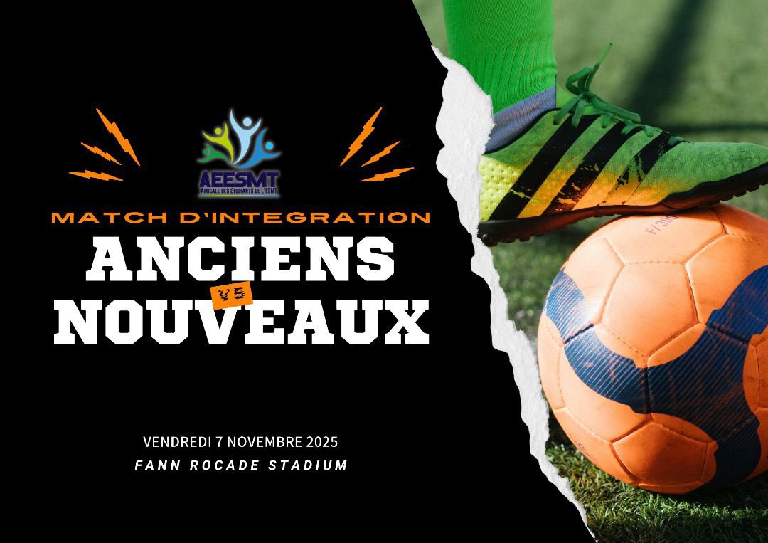 AmicaleEsmt's tweet photo. Bienvenue à tous les nouveaux étudiants!
L’Amicale de l’Esmt est ravie de vous accueillir dans cette aventure universitaire.
Pour marquer le début de cette étape,nous vous invitons à un match d’intégration :
Nouveaux vs Anciens🔥

📅 7 novembre| 🕔 17h | 📍 Terrain Fann Rocade https://t.co/CVIp7LsFDx