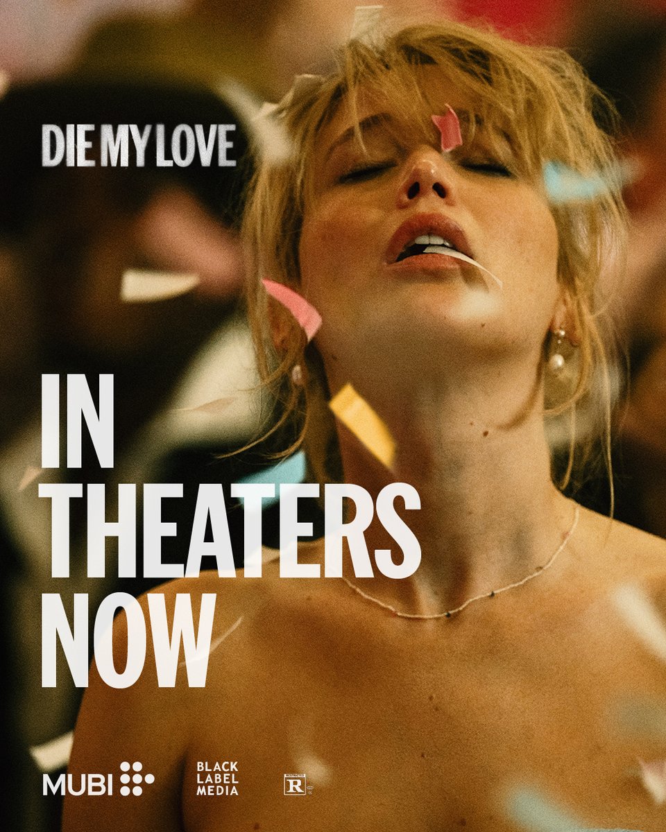 mubi's tweet image. "Extraordinary... Jennifer Lawrence has never been better" - Empire

DIE MY LOVE is in theaters in the US, Canada, UK, Ireland, LATAM and Australia now, coming soon to Germany, Spain, Netherlands, Brazil, Italy and more.