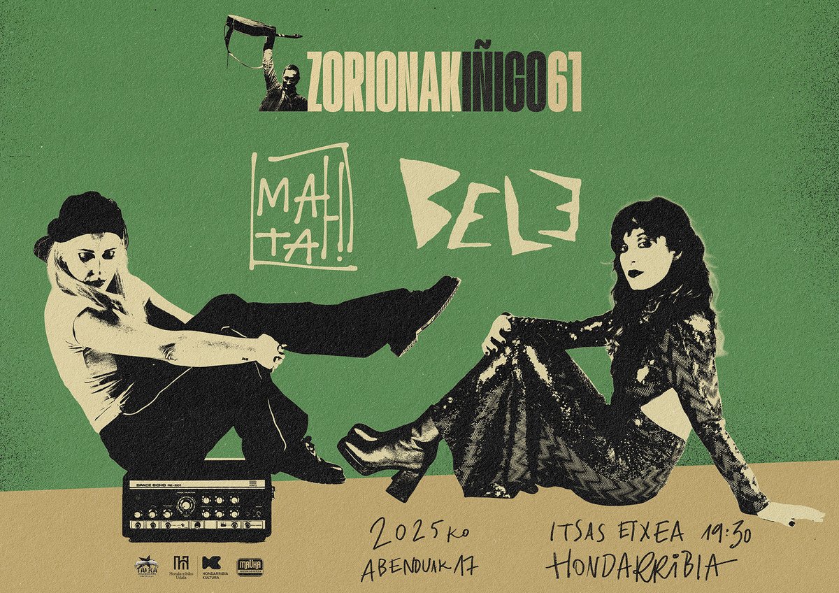 MATAH eta BELEren kontzertua Hondarribiko Itsas Etxean, Iñigo Muguruzaren urtebetetze egunean.
Urtebetez Fermin Muguruzarekin batera biran ibili ondoren, Lide Hernando (BELE) eta MATAH abeslariek disko berriak aurkeztuko dituzte abenduaren 17an.
Sarrerak :
tickets.kutxabank.es/#/eu/detalle/2…