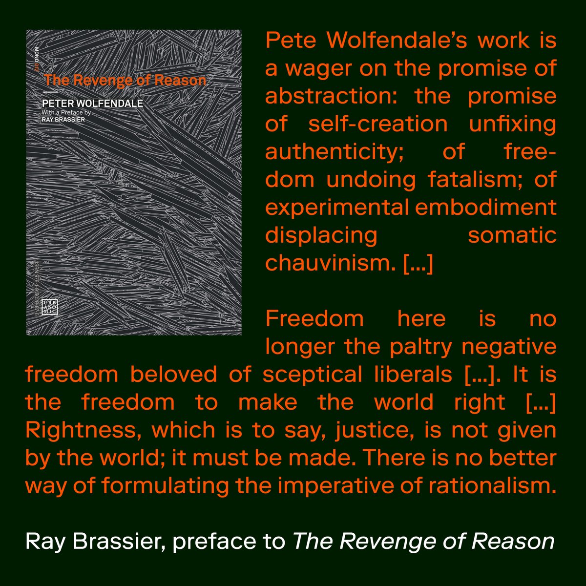 Limited advance copies of <a href="/deontologistics/">pete wolfendale</a> Pete Wolfendale’s The Revenge of Reason are available on our website now!
urbanomic.com/book/the-reven…