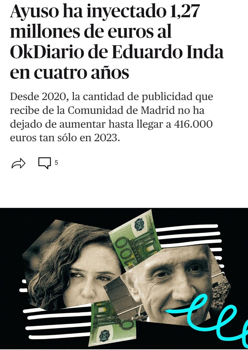 <a href="/MGuardiolaM/">María Guardiola</a> <a href="/okdiario/">okdiario.com</a> <a href="/eduardoinda/">Eduardo Inda</a> <a href="/NunezFeijoo/">Alberto Núñez Feijóo</a> <a href="/IdiazAyuso/">Isabel Díaz Ayuso</a> 10 años regando con dinero público a un mercenario de la información.