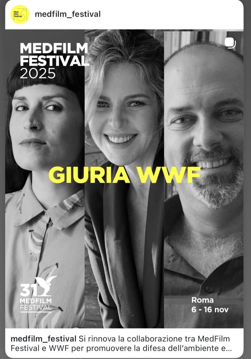 medfilm_festival Si rinnova la collaborazione tra MedFilm Festival e WWF per promuovere la difesa dell'ambiente e sensibilizzare su un tema centrale nella vita di ognuno di noi.
<a href="/WWFitalia/">wwfitalia</a> <a href="/WWF/">WWF</a> <a href="/MedFilmFestival/">MedFilmFestival</a> 

medfilmfestival.org

#wwf #medfilmfestival #LovEly