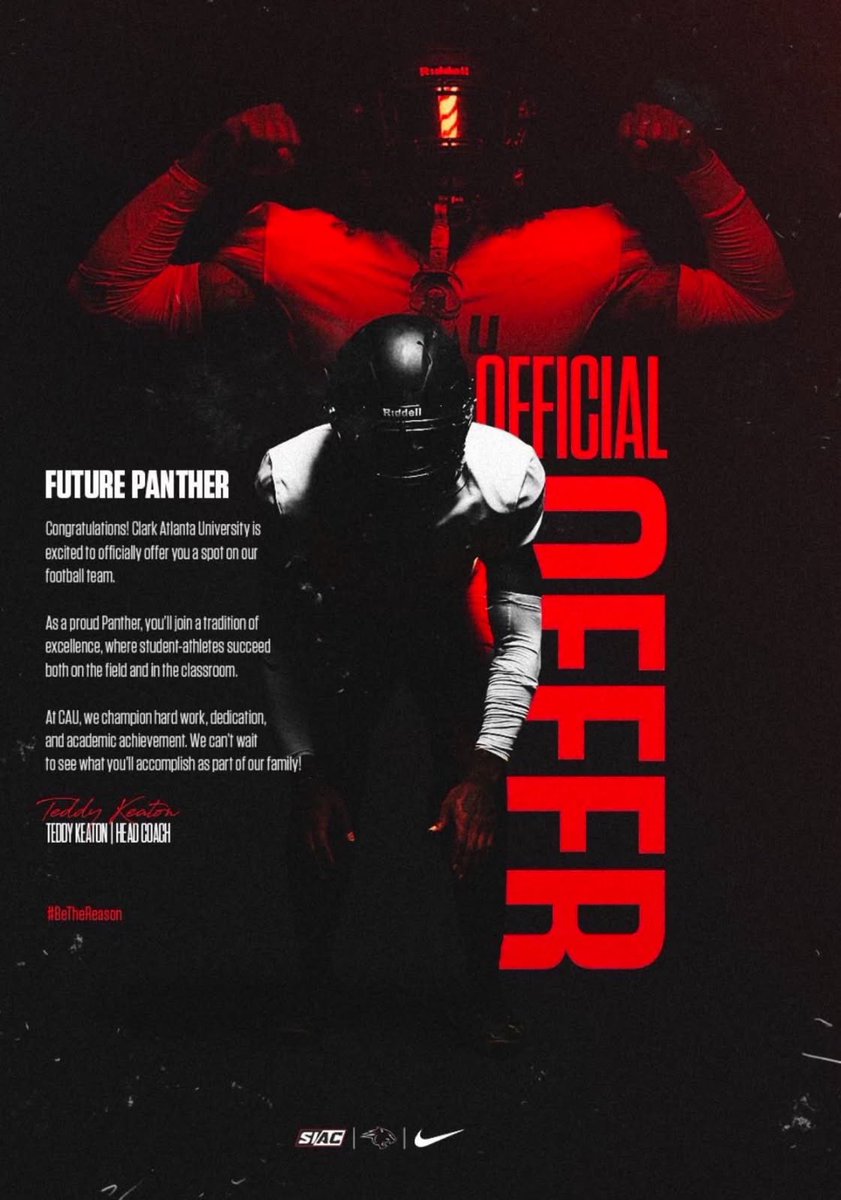 #AGTG Blessed to receive A Offer from 
CLARK ATLANTA UNIVERSITY 
<a href="/CoachBullJones/">CoachBullJones</a> <a href="/CoachChester99/">Sam Chester</a> <a href="/CoachKato97/">Coach Kato Hitson</a> <a href="/Coachvetmiller/">Coach Vet Miller</a>