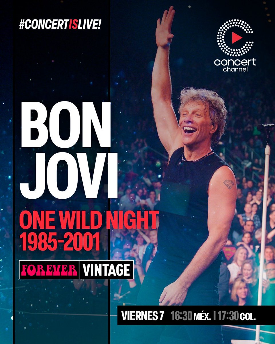 ConcertChannel1's tweet image. Repasa los éxitos de Bon Jovi en #ConcertChannel con este increíble registro.