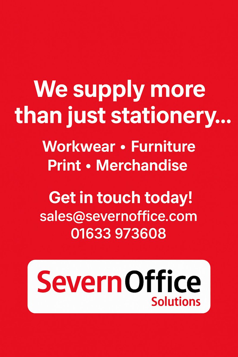 We do more than stationery! 🖊️
Need workwear, furniture, print, or bespoke merchandise? We’ve got you covered.
📧 sales@severnoffice.com
📞 01633 973608

#Workwear #OfficeFurniture #Print #Merchandise #SevernOffice