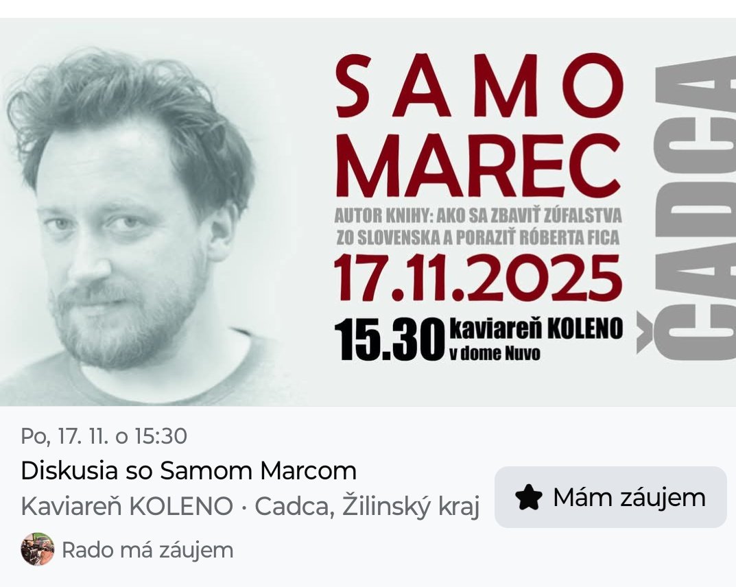 Tak už je to aj oficiálne. <a href="/SamoMarec/">Samo Marec</a>
