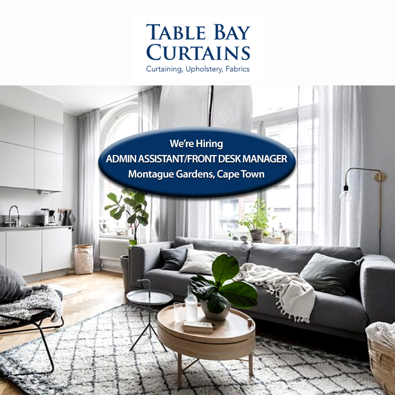 intplacements's tweet image. 🟡 Table Bay Curtains - Admin/Office Assistant/Front Desk Manager - Cape Town.
🟡 Apply now - interiorplacements.co.za

#tablebaycurtains #administration #FrontDeskManager #montaquegardens #capetown