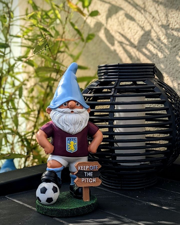 Introducing the ultimate guardian for your prized pitch! Embrace unbeatable protection with our Aston Villa FC Original Keep off the Pitch Gnome. Get ready to defend your turf like a pro! ⚽