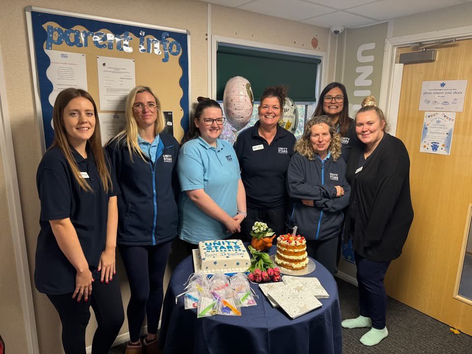 UnitySchoolsP's tweet image. Our first Unity Stars nursery in Chalkstone Way, Haverhill, recently celebrated it’s first birthday!

The nursery hosted a drop-in session, including a slice of cake, to say thank you to everyone for their support. 

🎉 🥳 🎂