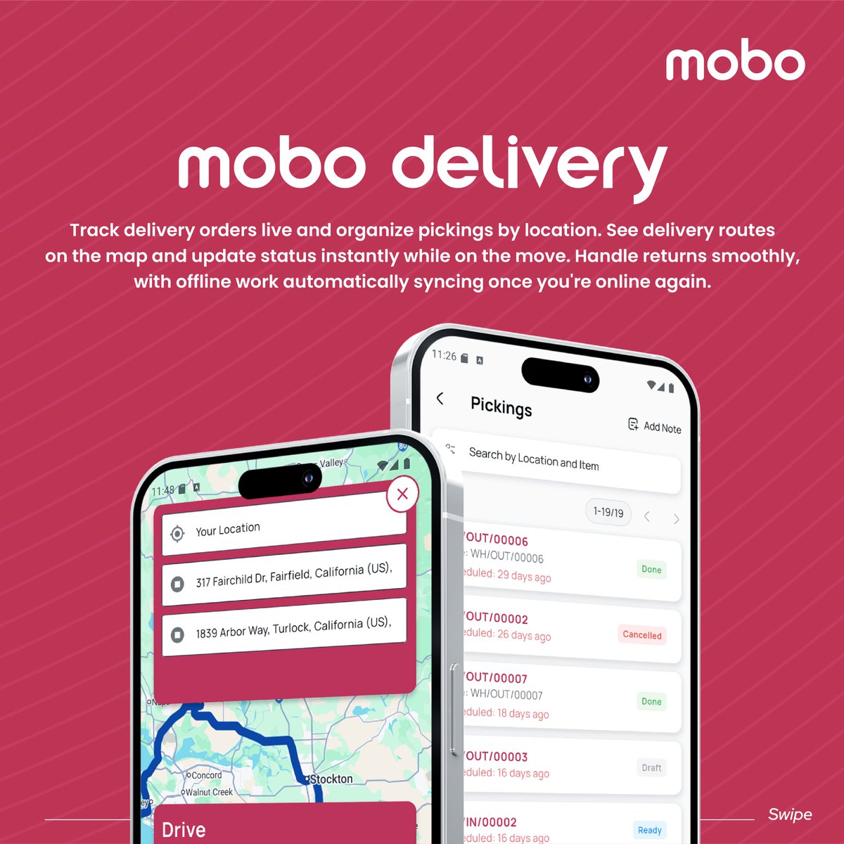 Cybrosys's tweet image. Factory Floor to Delivery Van: Mobo has you covered! Monitor production orders, track inventory/raw materials, and handle delivery routes and picking updates instantly. Works offline too! Get Manufacturing and Delivery apps for Odoo. 🏭🚚
(4/5)
#SupplyChain #Manufacturing