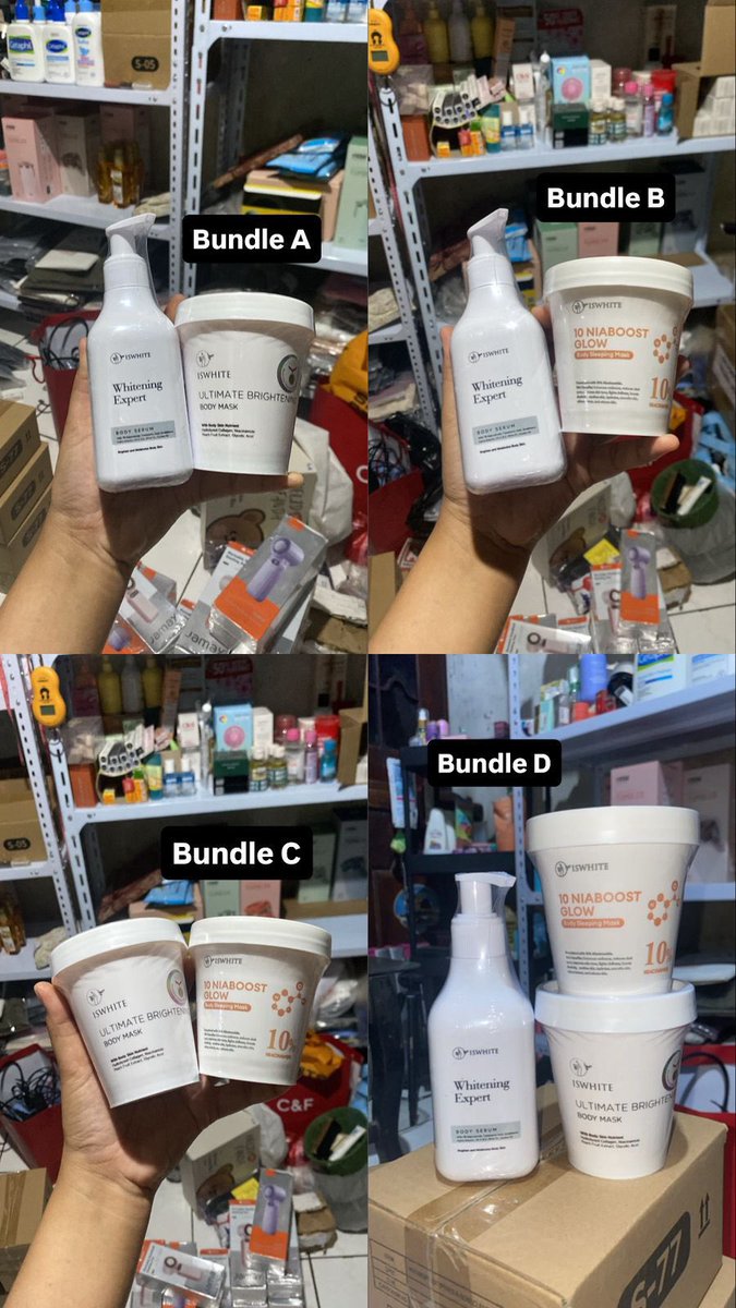 PRE-ORDER ISWHITE BUNDLING PRODUCT

ALL PRODUCT ED 2028

Paket A: Body serum + Body Mask
💰85k

Paket B: Body serum + Body Sleeping Mask
💰90.000

Paket C: Bodymask + Body Sleeping Mask
💰75.000

Paket D: Body serum + Bodymask + Body Sleeping Mask
💰115.000

#zonauang #zonajajan