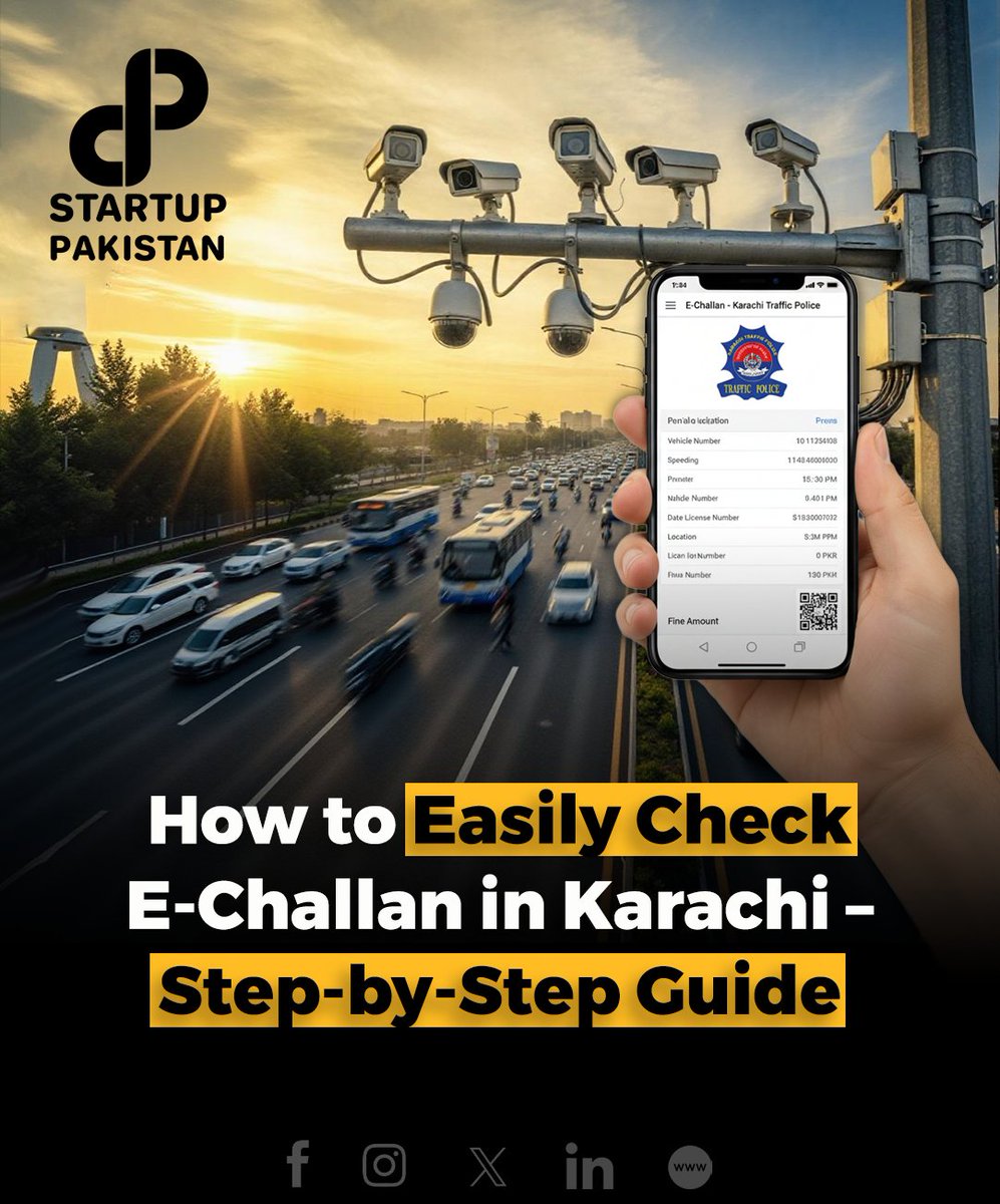 PakStartup's tweet image. How to Easily Check E-Challan in Karachi – Step-by-Step Guide

Read More: startuppakistan.com.pk/how-to-easily-…

#EChallan #Guide #Karachi #Pakistan