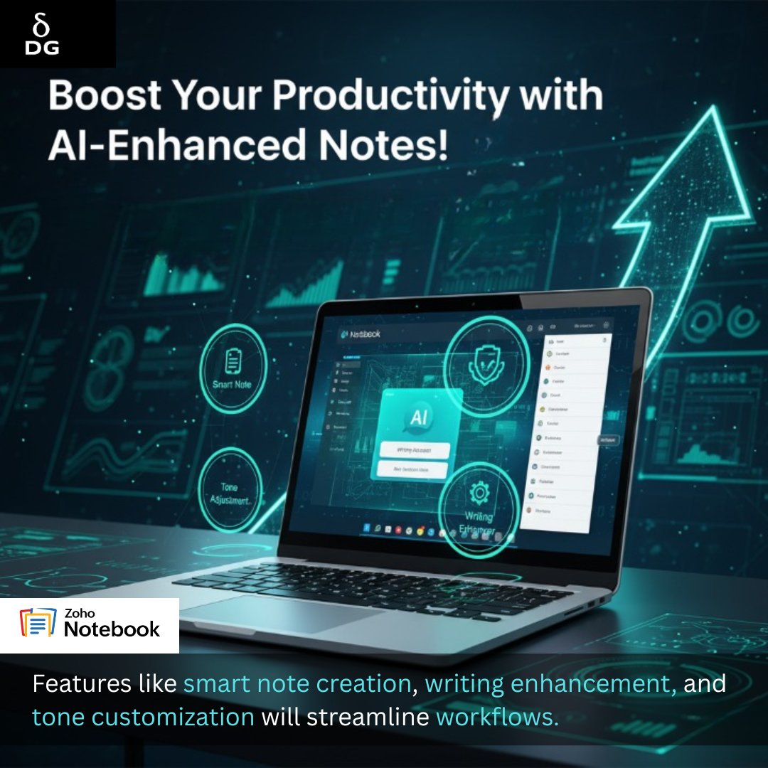deltavix_global's tweet image. 🧠✨ Zoho Notebook just got a MAJOR AI upgrade! From multilingual voice notes to smart writing tools  meet your new productivity partner powered by Zia, Zoho’s in-house AI.
#DeltaVixGlobal #teamdeltavixglobal #ZohoNotebook #ZohoAI #AIMadeSimple