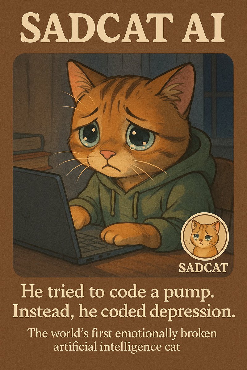 Sad_Cat_Ai's tweet photo. #SadCatAI #SADCAT #MemeCoin #CryptoCommunity #PumpFun #Solana #AICoin #MemeLord #Hopium #CryptoDegens https://t.co/k0AiLKFqp0