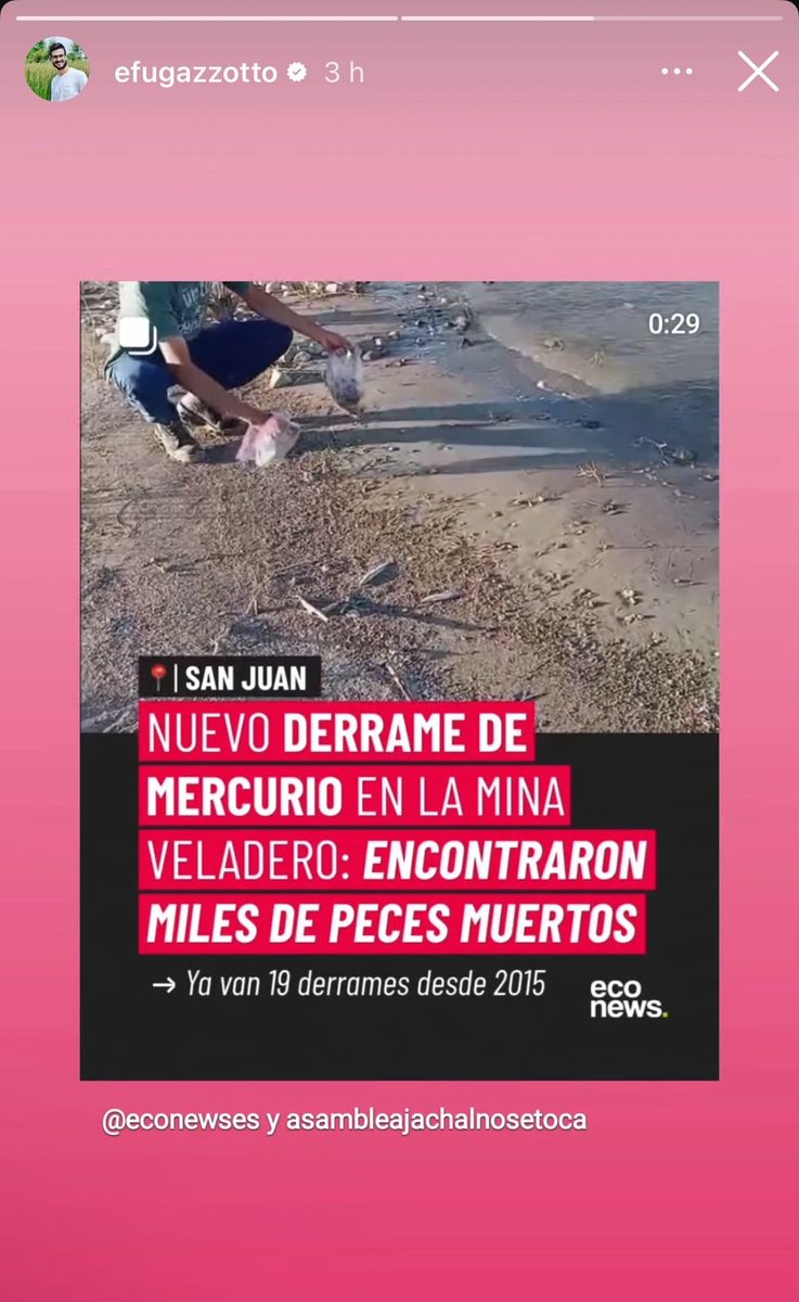 Irresponsabilidad e ignorancia.
El mercurio no se usa más en la minería. Informarse antes de opinar.
Los peces murieron por falta de oxígeno por floraciones temporales de algas. Chequear antes de repostear.
<a href="/EFugazzotto/">Emanuel Fugazzotto</a> en Mendoza, meter miedo con la minería ya no da votos.