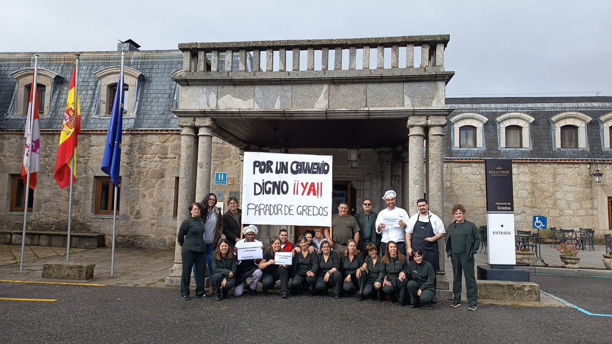 CSIF_UACyL's tweet image. 🔥 ¡Las trabajadoras y trabajadores de Paradores dicen BASTA!
📅 Este 7 de noviembre, han vuelto a concentrarse frente a sus centros de trabajo en todo el país para denunciar 4 años de abandono institucional y empresarial.

‼️ Reclaman un #ConvenioDignoYa ante la falta de avances…