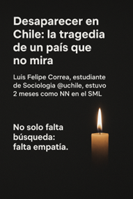 Opinin63673438's tweet photo. in-memoriam Luis Felipe Correa, estudiante de Sociología @uchileradio @uchile · @uchilesociologia · @biobio · @latercera · @Cooperativa · @defensagobcl · @INDHChile https://t.co/2ZVheS9ROe