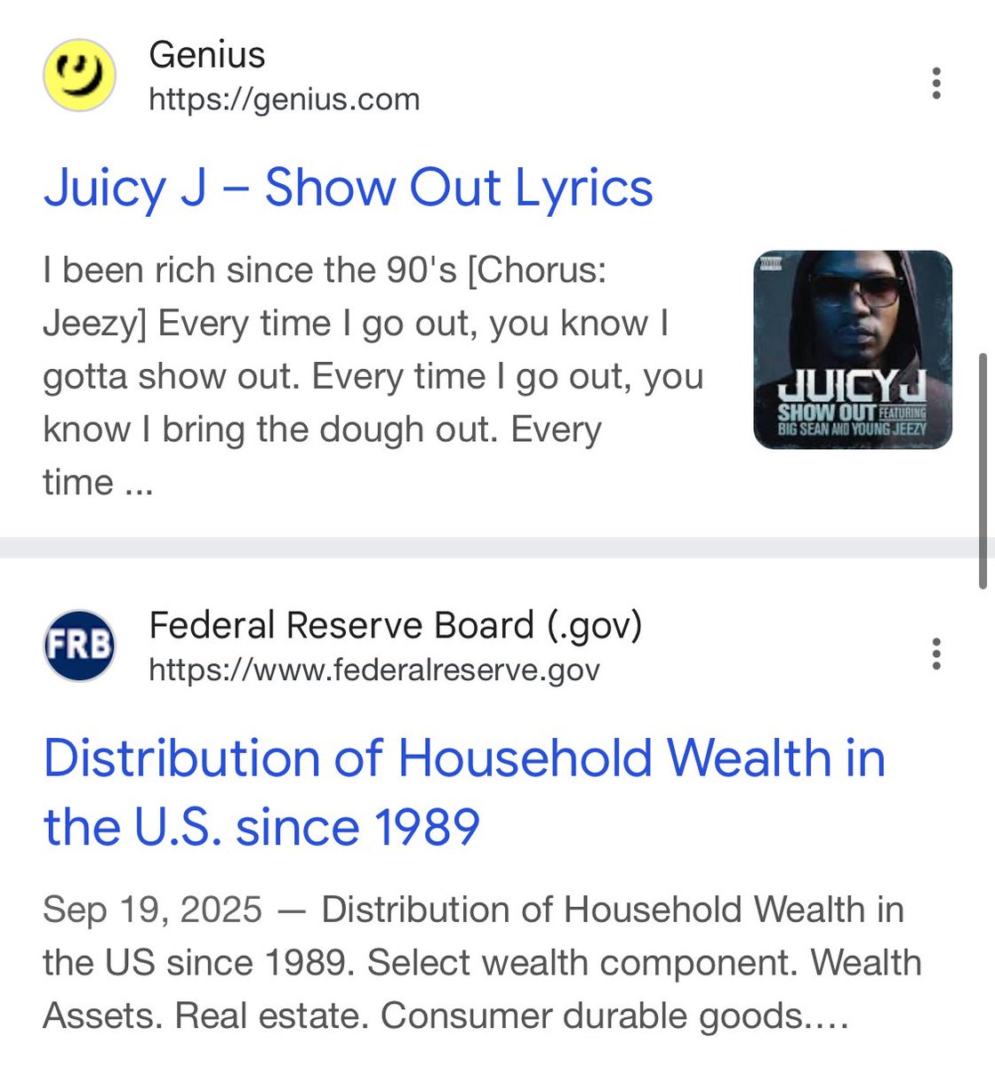 Top two links when you Google “rich since the nineties” 
Why not both