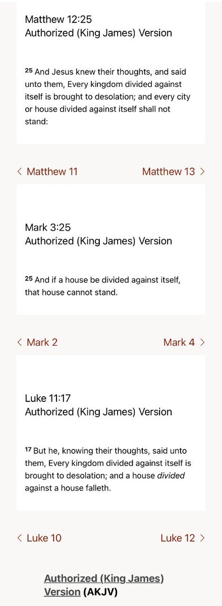 7 Nov. 1787: “...when a people or family so divide, it never fails to be against themselves.” Federalist # 4, “Independent Journal.” Was Publius alluding to Jesus’s metaphor (Matt. 12:25; Mark 3:25; Luke 11:17), later used by #AbrahamLincoln in his "house divided" speech (1858)?
