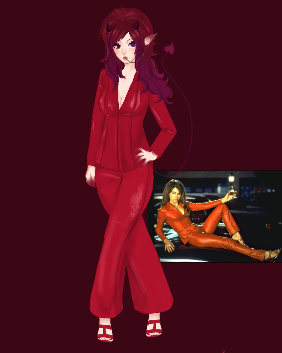 drew my lovely sera as the devil from bedazzled! this is just one of her outfits and I'm planning to draw more

#ocart #bedazzled