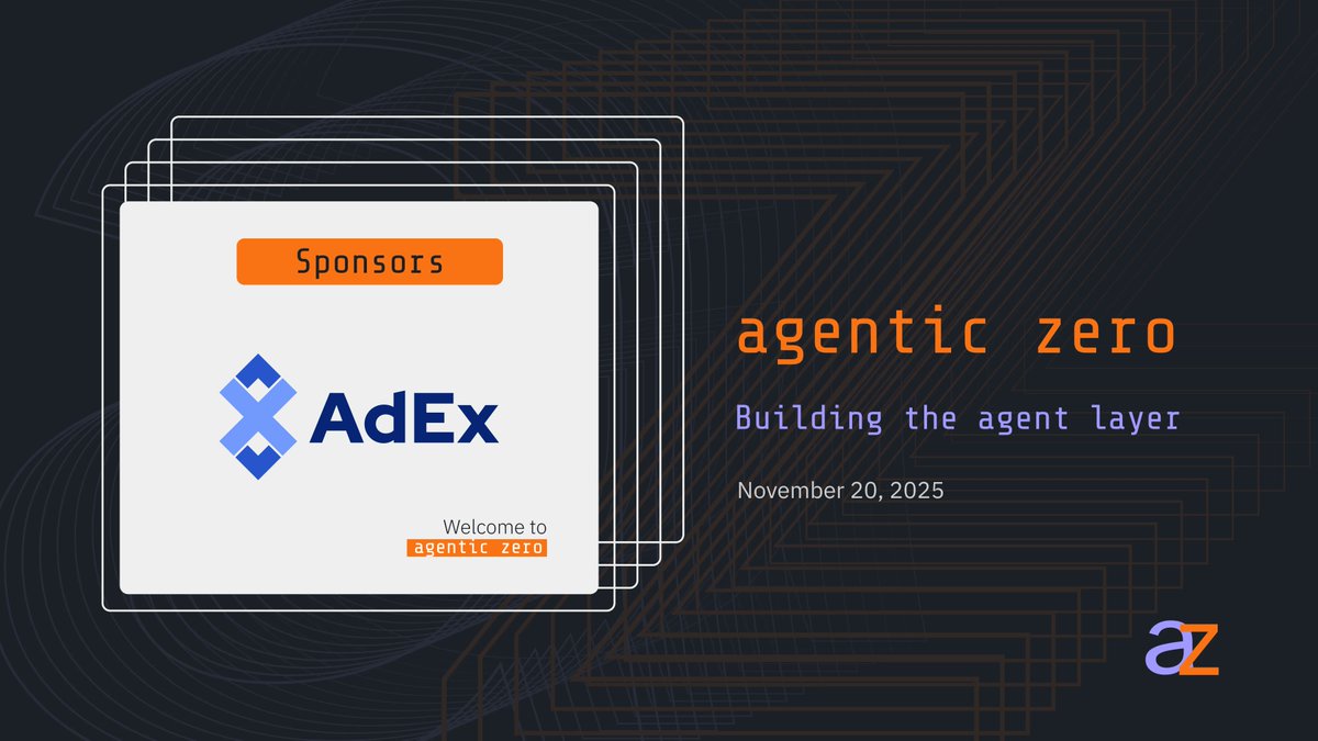 Welcome <a href="/AdEx_Network/">AdEx.eth</a> to Agentic Zero!

AI agents redefine DeFi interactions. Where there is complexity, agents can see into opportunity.

That’s what AURA by AdEx is built for: an AI agent framework helping users make smarter onchain decisions.