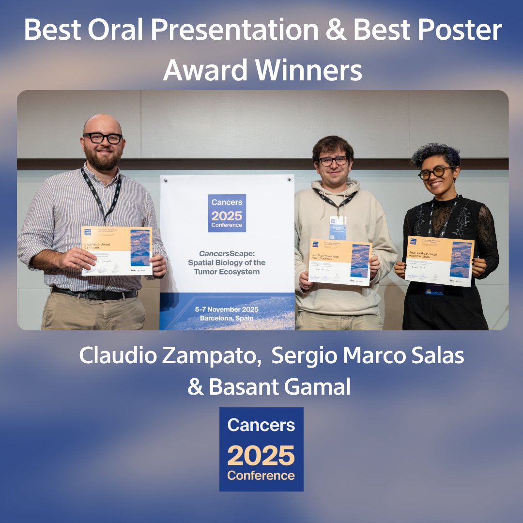 sciforum's tweet image. Congratulations to our award winners, Claudio Zampato for winning best poster and Basant Gamal &amp;amp; Sergio Marco Salas for winning best oral presentations🏆 

Thank you all for your hard work and exceptional contributions to Cancer research.  

#Cancers2025 #MDPI #OpenAccess