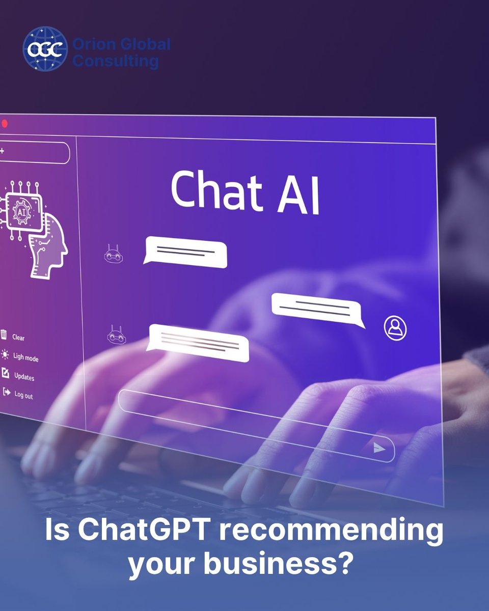 OrionGlobalCons's tweet image. #DigitalMarketing #AIOptimisation #ChatGPT #AIMarketing     Boost your visibility! With AI-driven SEO, we’ll ensure your brand stands out. Let’s make you the top choice for customers. Contact us today!