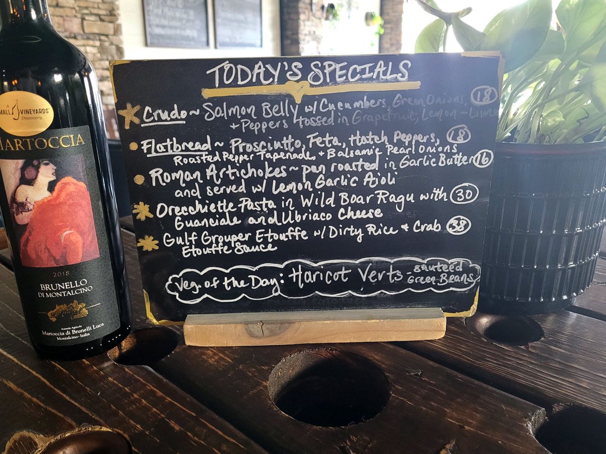 This Week's Specials! Make reservations on Resy.com. Fall &amp; Winter hours, Wednesday thru Saturday.  Thanksgiving Dinner to Go coming soon!