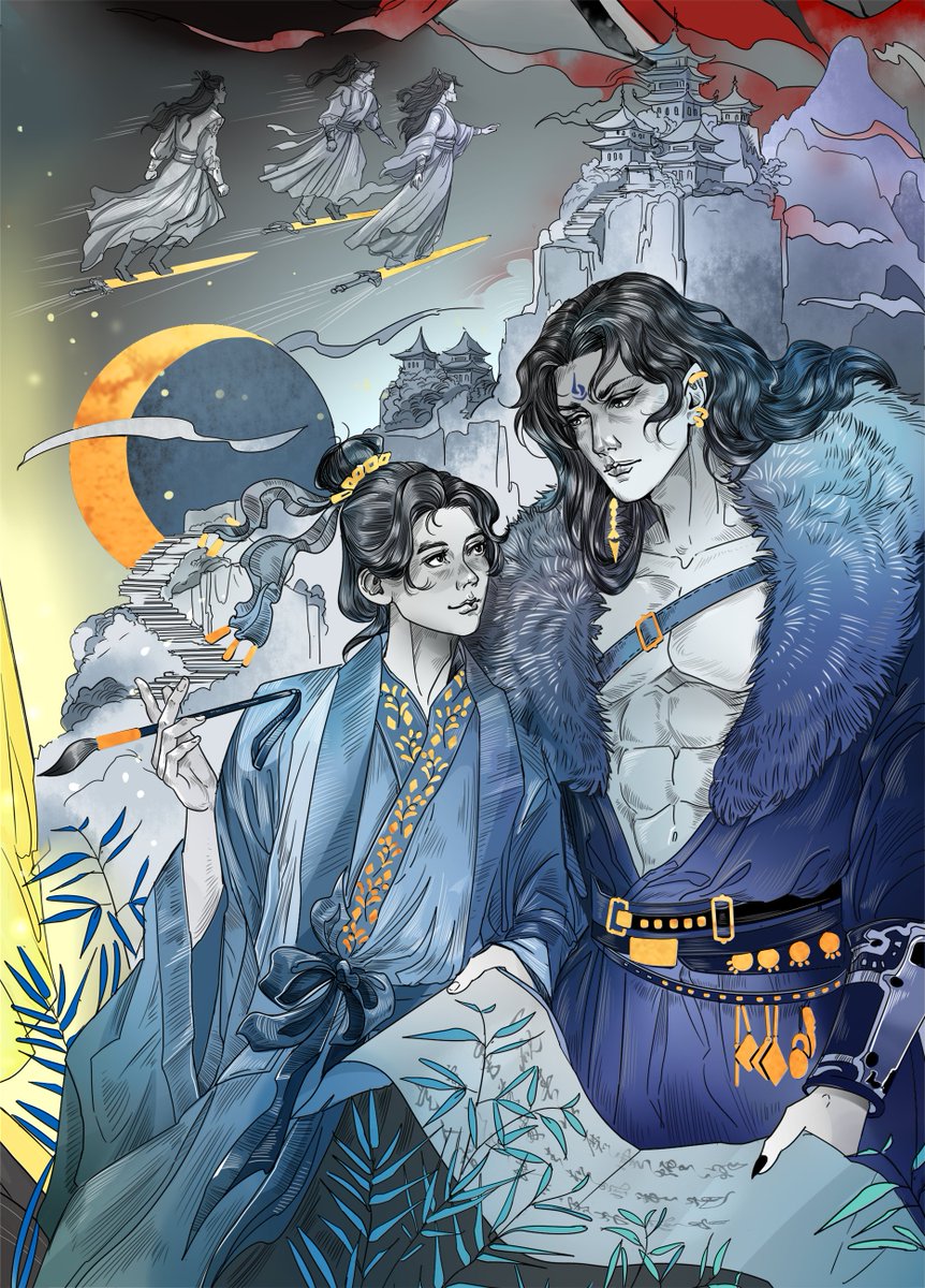 ✨ The story is complete... Huge thanks to the editors for supporting 💙 So grateful I got to work in my favorite style &amp; fandom!

#MoShang #SVSSS #MobeiJun #ShangQinghua #fanart #danmei #scumbagSystem #digitalart