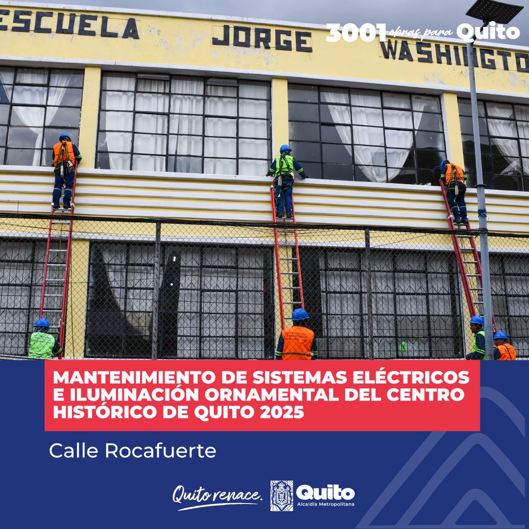 💡 #QuitoConObras | Como parte del Plan de recuperación urbana del Centro Histórico, instalamos iluminación ornamental tipo LED. Esta intervención realza el valor patrimonial del sector y brinda más seguridad y disfrute para quienes recorren sus calles. 

#QuitoRenace