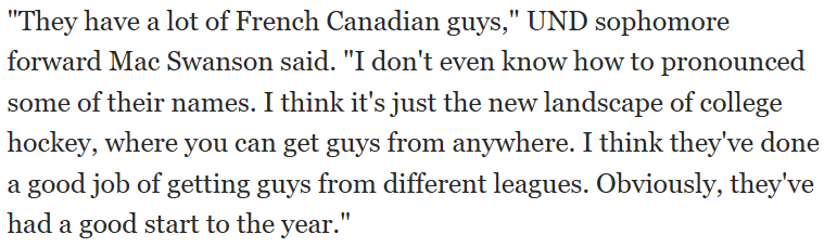 Bet this Alaskan dwarf will be able to pronounce de la Gorgendiere's name after it's announced over the PA system for the third time after his hat trick.