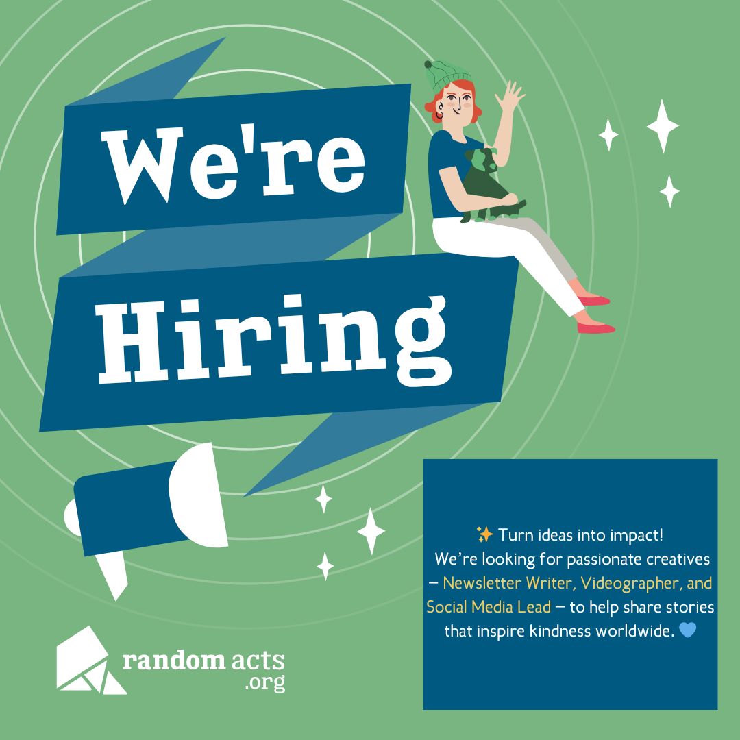 RandomActsOrg's tweet image. ✨ Bring stories to life with us!
We’re on the lookout for creative minds — Newsletter Writer, Videographer, and Social Media Lead — ready to make kindness go viral. 💙
Join the team that turns ideas into inspiration! Link: buff.ly/PUCNajc 
#JoinOurTeam #SpreadKindness