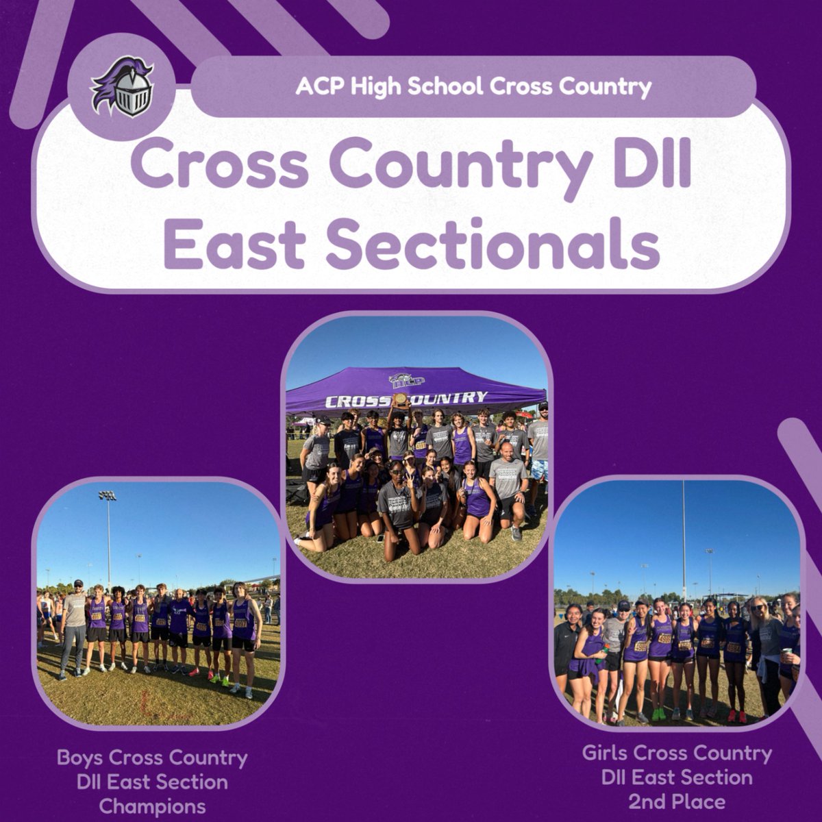 ACPAthletics's tweet photo. Dominating the course! Congrats to our ACP Cross Country teams! Boys Section Champs and Girls 2nd Place at the AIA DII East Sectionals! Hard work and dedication paying off. Way to represent, Knights! Next stop, STATE. #ACPCrossCountry #SectionChamps #GoKnights @cusdathletics https://t.co/wkOA1iiH7F