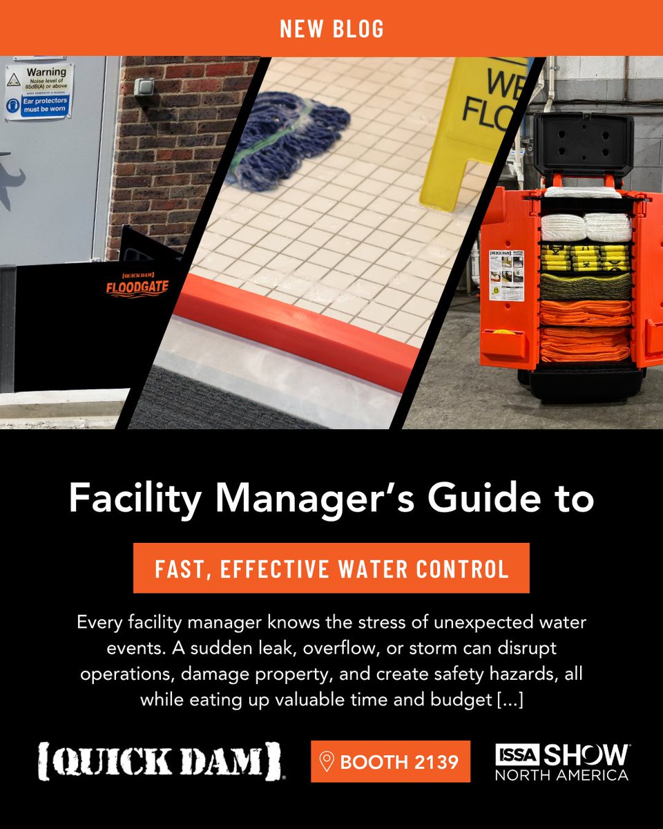QUICKDAM's tweet image. New on the blog 💧

The Facility Manager’s Guide to Fast, Effective Water Control, keep your operations dry and efficient, indoors and out.

Read before #ISSA2025: hubs.ly/Q03SdlVc0

#QuickDam #FacilityManagement #FloodProtection
