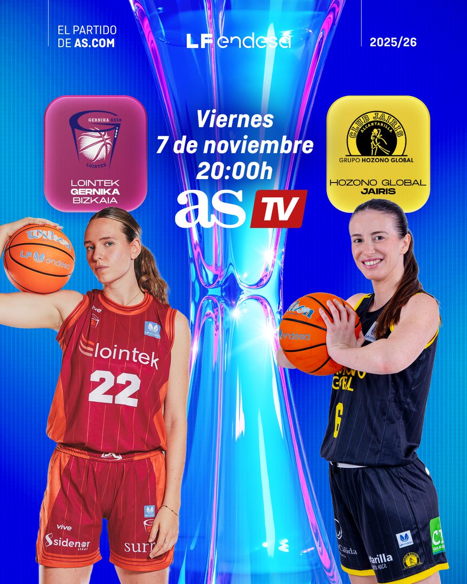 🔵 #LFEndesa: La 🇯6⃣ nos cita ya en <a href="/AS_TV/">AStv</a> con todo un partidazo en el canal de Youtube del <a href="/diarioas/">Diario AS</a>

▶ <a href="/GKesb/">Lointek Gernika Bizkaia</a> 🆚 <a href="/CBJairis/">Hozono Global Jairis</a>

🕖 Desde las 19:00 h.
📝 bit.ly/3LnXlRc
📊 bit.ly/49DIEU2
📺 youtube.com/@diarioas/stre…

🤜 #NadaNosDetiene 🤛
💙 <a href="/basketlover/">Endesa Basket Lover</a> 🏀