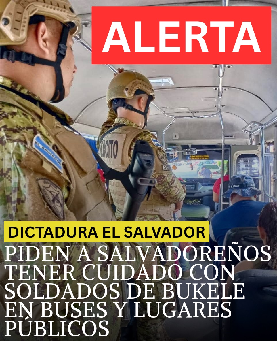 oskland10's tweet photo. 🚨🆘️🇸🇻 | #ALERTA: En redes sociales, piden a los salvadoreños tener cuidado con la presencia de soldados de #Bukele en buses y lugares públicos.

Todo esto, después del homicidio de una persona en el centro histórico por parte de un francotirador de la dictadura.

Desde que se instaló el régimen criminal y funesto de Nayib #Bukele, sus policías y soldados, han sido denunciados por: acoso, violaciones de mujeres, torturas, desapariciones, palizas, robos y homicidios entre otros vejámenes.