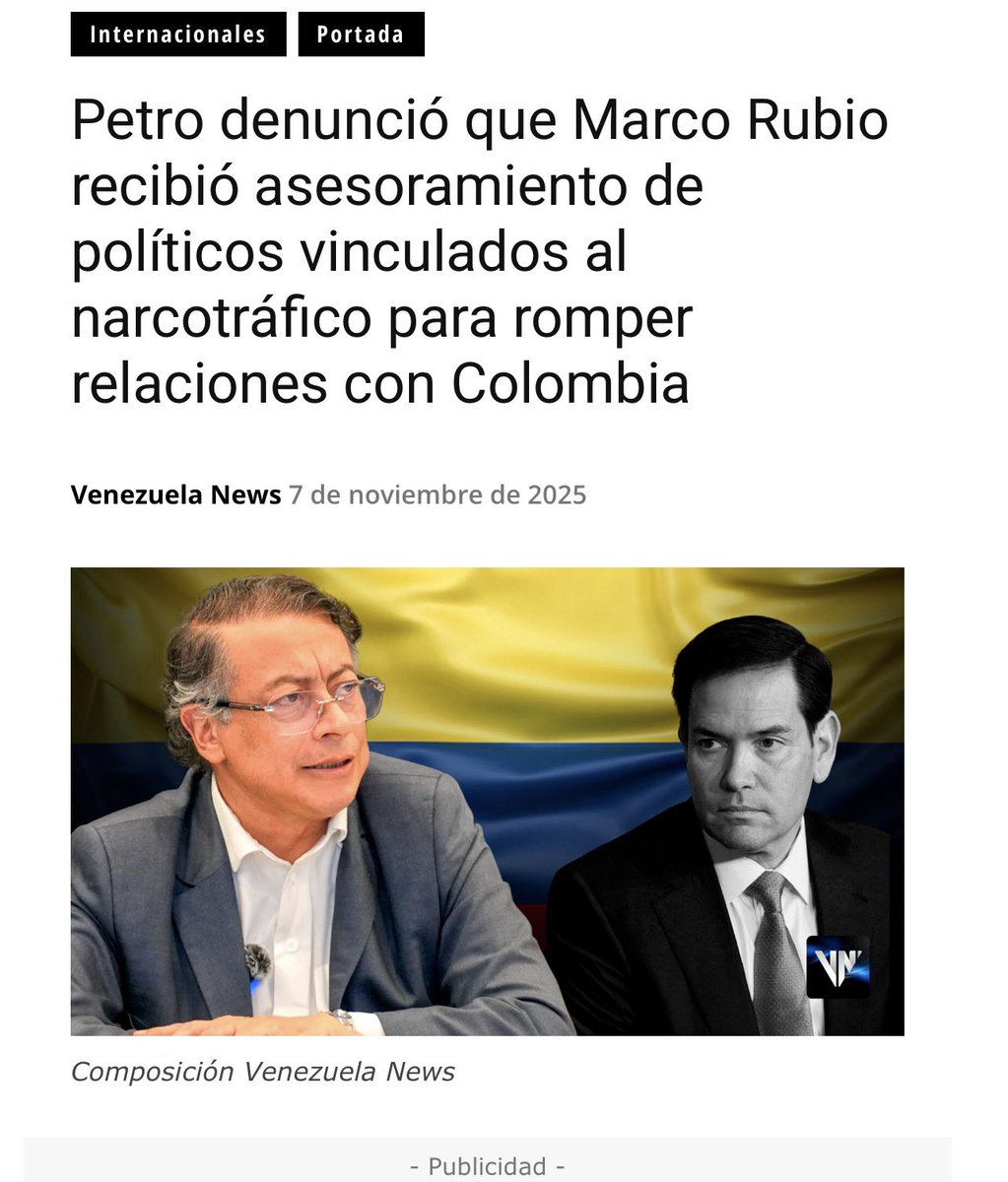 roseSuarz's tweet photo. El presidente de Colombia, Gustavo Petro denunció que la agresión verbal del presidente estadounidense Donald Trump, dirigida contra él y su familia, constituye no solo un «profundo acto de grosería», sino un «insulto y humillación a la nación colombiana». https://t.co/Pcen1U3IVG