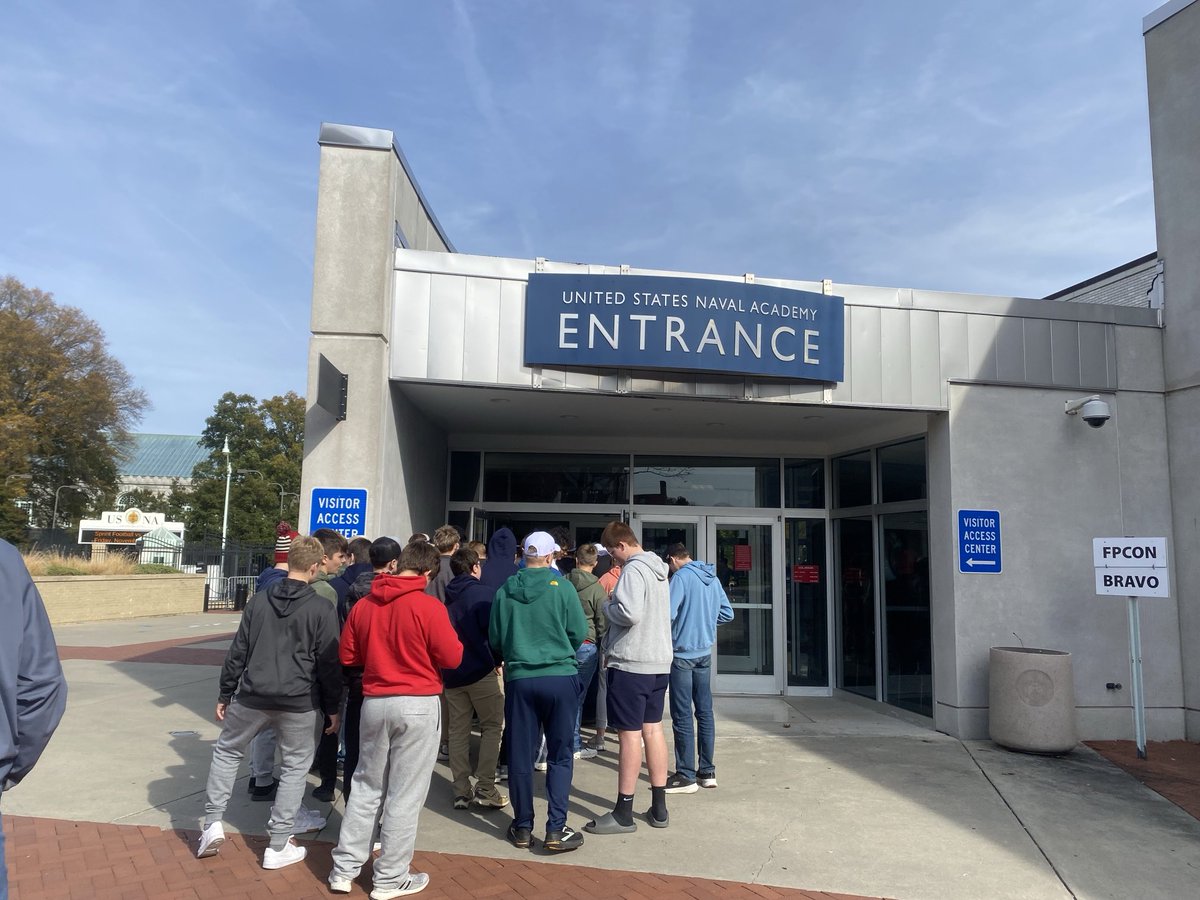 Westwood Football trip getting ready to tour Naval Academy.