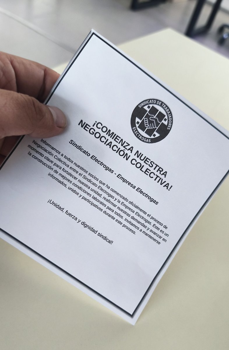 COMENZAMOS LA NEGOCIACIÓN COLECTIVA! 💪
Este es un momento CLAVE para la fuerza de nuestros socios. Vamos por mejores condiciones laborales y a reafirmar nuestras demandas. ¡Mantente atento, unido y participativo!
¡Unidad, fuerza y dignidad sindical!
#NegociacionColectiva