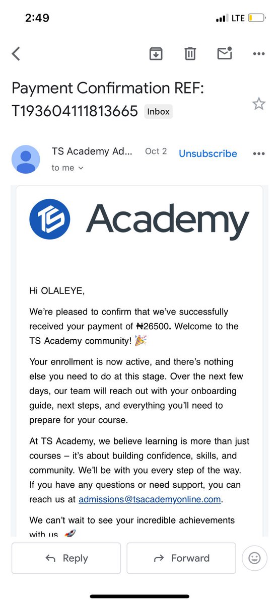 bianfunedi's tweet photo. @Wizarab10 @silverpenydr Good afternoon Sir,
Please I’m writing this message to you in need of an help to start the scholarship program for Ts Academy.  i applied for cybersecurity which i have been given the scholarship and have also paid the registration fee but i don’t have a laptop to start. https://t.co/80aNyWkpRl