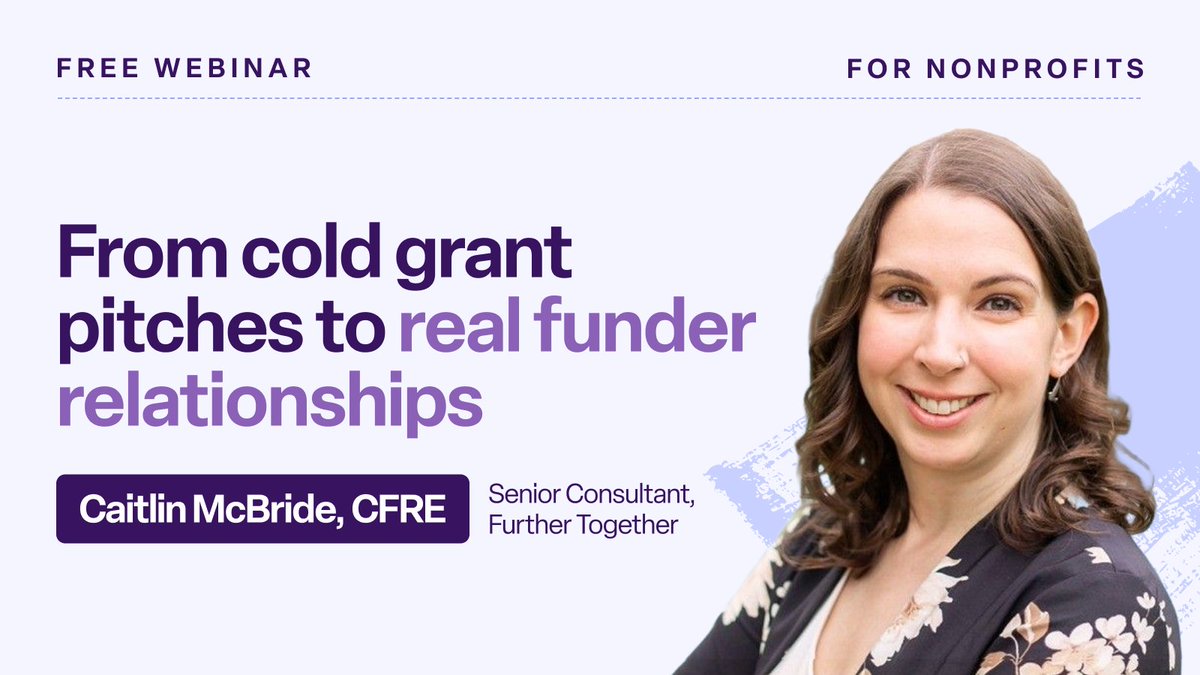 The strongest funder relationships are built before the grant is written. On November 13 at 1 p.m. ET, we'll share the strategies that get more yeses for your nonprofit and set you up for long-term success. 

Save your spot 👉 bit.ly/483K74Q
