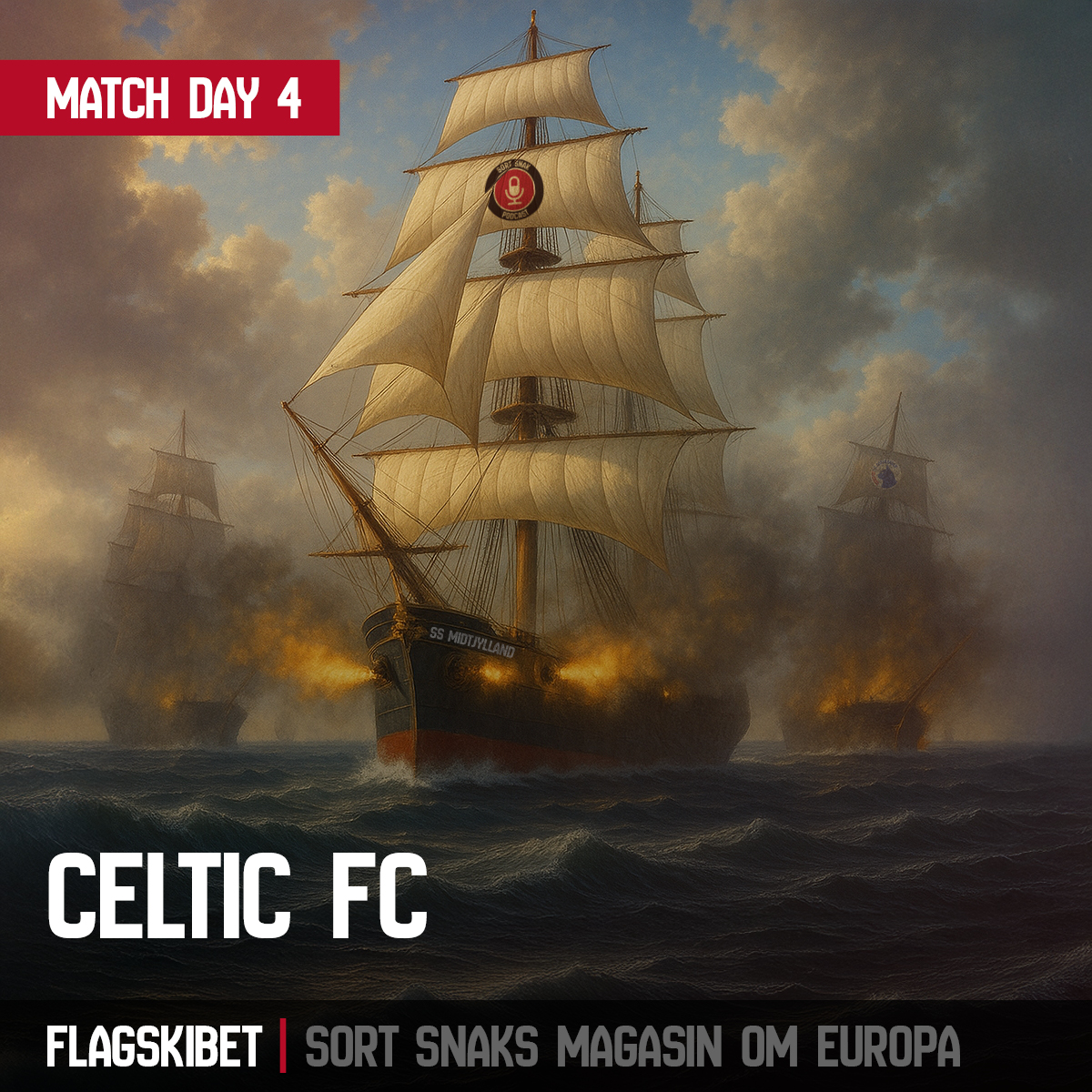 SortSnakPodcast's tweet photo. Så er #Flagskibet i farvandet!
Vi vender magtdemonstrationen af #eldk's nr 1 mod Celtic, og ser frem mod Roma-kampen.
Kaptajn: @kentjnielsen
Besætning: @ryansvale & @susgaard1999
Passagerer: Duncan, Ove P & @KarstenKrogh14
https://t.co/A6BXowgh7P https://t.co/cvjDkYxavl